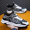 Men Running Shoes Black White pattern Fashion Fire Mesh thick bottom Breathable Walking Casual Shoe Mens Trainers Sport Sneakers