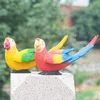 Décorations de jardin Perroquet Ornement Décoratif Résine Sculpture Creative Réaliste Animal Miniatures Micro Paysage Décor Pour Cour
