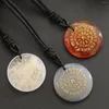 Pendant Necklaces Natural Agate Carved Auspicious Pattern Transit Amulet Amas Wealth Men Women Necklace