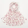 Scarves 2023 Fashion Bubble Chiffon Instant Hijab Women Blossoming Floral Shawl Wrap Cover-Up Beach Stole Veil Muslim Snood 180 70cm