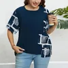 T-shirts pour hommes été grande taille imprimé irrégulier poche repos ample tunique à volants 2 un t-shirt Camisole haut pour femme 1x