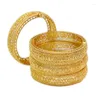 Bangle 24K Bracelets 4Pcs/lot Ethiopian Africa Fashion Gold Color For African Women Jewelry Bracelet Bridal Wedding Gifts