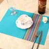 Table Mats Set Of 4 Placemats For Dining Heat-resistant PVC Woven TPM-01