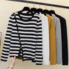 Women's Sweaters Striped Black Grey Sweet Korean Style Harajuku Spring Autumn Winter Knitted Vintage Pullover Fashion Sweater 2023 Female