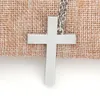 Naszyjniki wisiorek minimalistyczny naszyjnik Kobiety Krzyż Kobiet Łańcuch prosta biżuteria unisex srebrny kolor modny słodki metal Naszyjnik