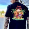 Hommes t-shirts été coton T-shirt plage crâne Cool dessin animé à manches courtes hauts haute qualité chemise col rond T-shirt hommes vêtements