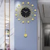 Wall Clocks Nordic Design Clock Bedroom Quartz Flower Luxury Hall Metal Pendulum Wanduhr Decoration Living Room YY50WC