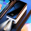 휴대폰 전력 은행 60000mAh 파워 뱅크 빠른 충전 iPhone 12 Xiaomi Power Bank 캠핑 라이트 외부 배터리 휴대용 충전기 Poverbank L230731