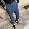 Herenkostuums Mode Plaid Business Slim Fit Casual Broek Klassiek Veelzijdig Retro Suit Wedding Party Dress