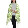 Foulards Femmes Écharpe Gland Tête Wraps Avocats Et Feuilles Aquarelle Femme Mince Automne Printemps Hiver Bandana