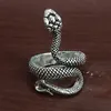 100pcs lote exagerado antiguo estilo punk de animal anillo de serpiente oro plateado negro mezcla hip hop rock rock aning joya de fiesta unisex260l