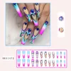 Valse nagels Kleurrijke hartverloop Lange manicure Natuurlijke onbreekbare nagel Eenvoudige slijtage voor bijpassende meisjesjurk