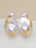 Stud Perla d'acqua dolce naturale La toppa in lamina d'oro Grandi orecchini barocchi S925 15 25mm INS Fine Jewelry Regali per le donne EAP 230729