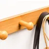 Hangers Wall Mounted Coat Hook Bamboo Wood Rack For Storage Clothes Hat Key Hanger Decor Living Room Hallway Bathroom