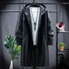 Men's Trench Coats Men Style Autumn Long Winter Hooded PU Leather Coat Korean Version Youth Trend Velvet Thick Handsome Cape Overcoat