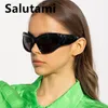 نظارة شمسية فريدة من نوعها Y2K للنساء العلامة التجارية للأزياء جولة Cat Eye Sun Glasses Men Hip Hop Big Shades Black Gafas