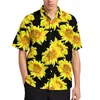 Freizeithemden für Herren, Sonnenblumen-Urlaubshemd, leuchtend gelbe Blume, hawaiianische Herren-Trendblusen, kurzärmliges Muster, Oberteile in Übergröße