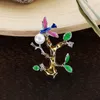 Brooches Elegant Crystal Brooch Bird Gold Color Broche Jewelry Metal Animal Parrot Pins And For Women