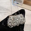Evening Bags 2023 Sequins Handbags rose red Bag Women Clip Tote Bling Fashion Lady Bucket Girls Glitter Purses gold silver B511 230729
