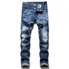 Mäns jeans svart staplade byxor män mager designer jeans vintage tvätt fast blå rak passform långa denim byxor vår sommar streetwear