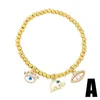 Charm Bracelets Gold Plated Beads Elastic For Women Girls Enamel Blue Eyes Lucky Jewelry Friendship Gifts Ojo Turco Brth57