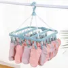 Hangers Sock Dryer Swivel Clothes Drying Clip Rack Lingerie With 32 Clips For Indoor Outdoor Wet And Dry