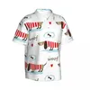 Men's Casual Shirts Short-sleeved Cute Dachshund And Bones Shirt Beach Clothes Personality Tops