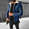 Herrenjacke, Herren-Winterjacke, Sherpa, Denim, Jean, winddicht, warm, für Straße, Alltag, Urlaub, einreihig, Turndown, sportlich