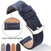 Bracelets de montre HENGRC Bracelets de montre en cuir véritable Bracelet Noir Bleu Gris Marron Bracelet de montre en cuir de vachette pour femmes hommes 18 20mm 22mm 24mm Bracelet 230729