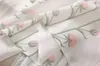 Herfst Witte Bloemenprint Panelen Chiffon Jurk Met Lange Mouwen Ronde Hals Lange Maxi Casual Jurken A3Q191341 Plus Maat XXL