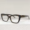 Kvinnors designer solglasögon katt-öga SLM117 Black Acetate Cat-Eye Frame White Clear Lenses Casual Brand Solglasögon Lunette de Soleil Designer