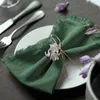 Table Napkin 2PC Tassel Cotton LinenPlain Cloth Home Kitchen Dining Wedding Christmas Decoration Tea Towel