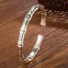 Bangle Bamboo Spaper Safe Bracelet браслет женский этнический стиль свежего серебряного браслета для девочек