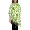 Foulards Femmes Écharpe Gland Tête Wraps Avocats Et Feuilles Aquarelle Femme Mince Automne Printemps Hiver Bandana