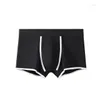 Underpants Men Cotton Boxers Bulge Pouch Soft Thin Swim Trunks Sexy Hip Lift Unnderwear Summer Solid Breathable Briefs