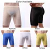 Caleçon Boxershorts Hommes Sexy Long Boxer Briefs Shorts Sport Sans Soudure Doux Bulge Pouch Sous-Vêtements Culottes