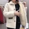 Femmes fourrure 2023 automne hiver femmes Imitation laine d'agneau veste épaissir chaud poche manteau coton rembourré vêtements d'extérieur pour femmes