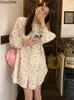 Casual Dresses Onalippa Colorful Dot Loose Mini Dress Single Breasted O Neck Longeple's Shirt Korean Fashion Chic Design Women