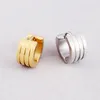 Boucles d'oreilles créoles mode large petit titane acier glaçage couleur or Huggie bijoux pour hommes femmes cadeau