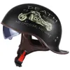 Motorcykelhjälm Half Face Vintage Retro German Scooter Safety Protection Gear Casco Moto Motorcykel Crash Helmets237i