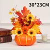 Dekorativa blommor Autumn Harvest Artificial Pumpkin Sunflower Ornament Realistic Flower Simulation Decoration Party Fall Home Window Decor