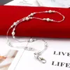 Choker Q0ke Novelty Badge Holder Lanyard Halsband ihåliga pärlor Fashion White Pearls Chains Gift for Women Girls