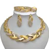 Set di gioielli da sposa Kingdom Ma India Set di braccialetti con anello per orecchini per collana Regalo per le donne Regali nuziali da sposa africani Set di gioielli Set di gioielli color oro Big 230729