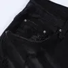Jeans Masculino Arrivals Moda Streetwear Rasgado Buracos Preto Casual All-match Fold Patchwork Slim Calça Denim Para Homens