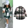 Kids Shirts FOCUSNORM 27Y Kids Girls Boys Causal Shirts Coats Outwears Long Sleeve Single Breasted Plaid Printed Turn Down Collar Jacket x0728