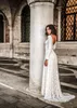 Suknie ślubne syreny 2023 Koronkowe sukienki ślubne z długim rękawem