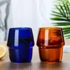 Wine Glasses Colored Glass Water Cup Whisky Flat Bottom Coffee Teacup Household Personal