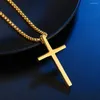 Pendant Necklaces Titanium Steel Cross Pendants Necklace For Men And Women Unisex Christianity Jewelry Drop