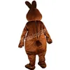 Prestaties bruin konijn kostuum Bunny mascotte kostuum pluche met masker voor volwassen feest Pasen Dress289P