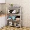 6-7floors Kitchen shelving Floor-to-ceiling Multilayer fenced microwave oven storage rack Household pot and dish storage rack